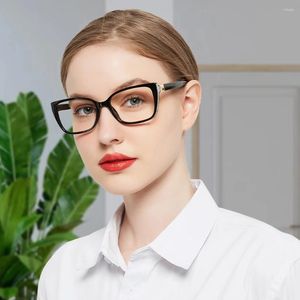 Gafas de sol Gafas de lectura Mujeres Marco de prescripción de gran tamaño Adecuado para lectores Ojo de gato Hipermetropía Accesorios para ojos con lentejuelas