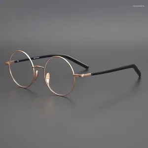 Lunettes de soleil lunettes de lecture femmes hommes titane petites lunettes rondes cadre mâle vintage optique lunettes de prescription 2.0 1.25 1.5 1.75