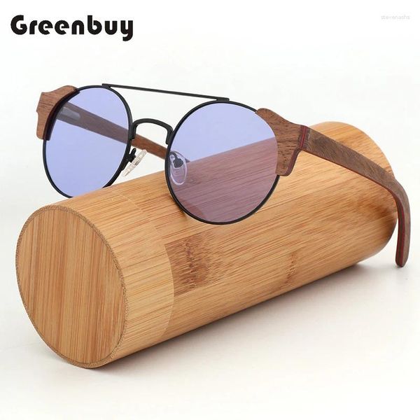 Lunettes de soleil Real Bamboo Bamboo Latined Male Male sans croupe Polarisée UV 400 Shades For Women Wakeing Fashionable Designer Classic