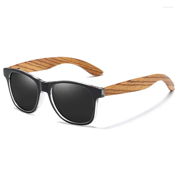 Gafas de sol de madera real polarizadas bambú UV400TAC lente anti-ultravioleta y antideslumbrante