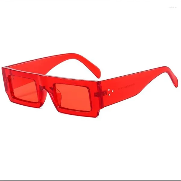 Gafas de sol rectangulares rojas, gafas simples, elegantes y duraderas para hombres y mujeres, sombrilla, camaleones, protección solar contra
