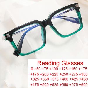 Zonnebrillen retro anti -blauw licht TR90 vierkante leesbril vrouwen 2023 computer optische hyperopie brillen