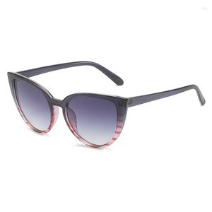 Zonnebrillen retro Cat Eye Women Gradient Fashion Shades UV400 Men Trending Stripe Luxury Designer Sun Glasses