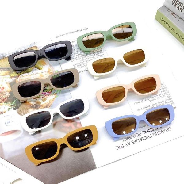 Gafas de sol Retro para niños, gafas de sol rectangulares pequeñas para exteriores, protección UV 400, gafas de moda para niñas y niños, venta al por mayor