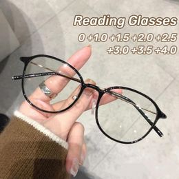 Zonnebrillen retro cirkelvormige leesbril van middelbare leeftijd anti-blauw licht ronde frame Presbyopia ultra unisex ver zicht