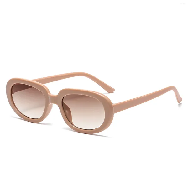 Lunettes de soleil rétro elliptiques pour adultes, tendance de rue, ovales, Costume hommes femmes