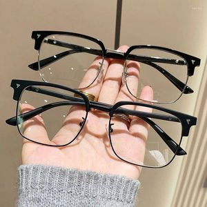 Lunettes de soleil rétro à sourcils, monture à la mode pour hommes d'affaires, lunettes de myopie, miroir Anti-lumière bleue pour femmes