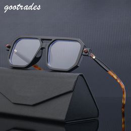 Zonnebrillen retro mode vierkant frame zonnebril voor mannen dames blauw licht blokkerende tinten UV400 zonnebrillen vintage decoratieve zonnebrillen 230511