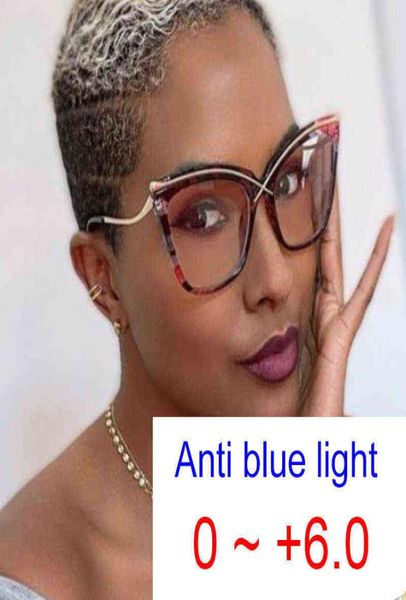 Lunettes de soleil Rétros Flower Cat Eye Reading Lunes Fomen Women Designer Luxury Optical Clear Lens Eyeglasses plus 0 à 60 Anti Blue L7689719