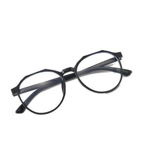 Lunettes de soleil Cadre transparent irrégulier Lunes littéraires anti-bleus pour hommes et femmes bloquant la lumière bleue claire 2636