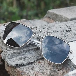 Lunettes de soleil rétro pour hommes, monture métallique, lentille polarisée, classique, conduite, pilote, Design de marque, Anti-éblouissement, UV400