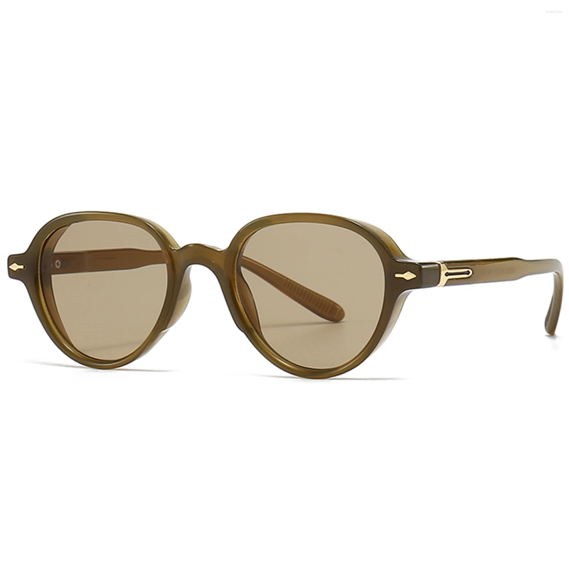 Sonnenbrille Retro Oval für Damen Herren Trendy Vintage Kreis Rund Metall 80er Jahre Shades Brillen