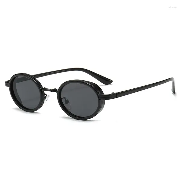 Lunettes de soleil Retro Oval Men Fashion Brand Designer Clear Gradient Lens Lens Femmes Luxury Sun Glasses Sombres UV400
