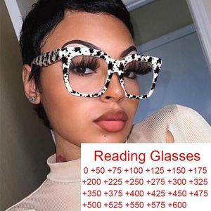 Lunettes de soleil Lunettes de lecture surdimensionnées Dames Brand Designer Vintage Big Frame Eye for Women Classic Clear Square Eyeglass 1295Q