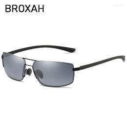 Zonnebril Retro Pochromic Mannen 2023 Gepolariseerde Zonnebril Heren Randloze Shades Auto Rijden Bril UV400 Gafas De Sol Hombre