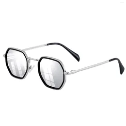 Zonnebril Retro Polygon Voor Dames Heren Trendy Geurbrillen Mode Zeshoek Metalen Frame