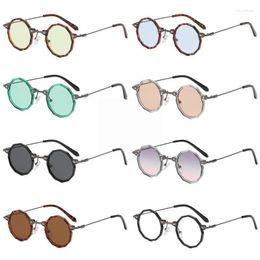 Gafas de sol Retro Polígono Pequeño Redondo Steampunk Mujeres Punk UV400 Lente Océano Sombras Sol Claro Gafas Degradadas Moda Hombres D6C4Sunglasses Samu