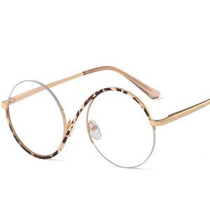 Zonnebrillen retro semi-randloze ronde vrouwen metaalglazen frame mode mannen optische heldere anti-blauw lichte bril frames 223W