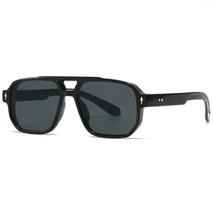 Lunettes de soleil rétro carrées à dessus plat pour hommes et femmes, tendance rectangulaire, pilote des années 80