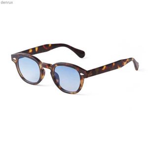 Zonnebrillen retro tortoise shell ronde zonnebrillen voor vrouwen 2024 merkontwerp retro klinknagel geel blauwe lens vierkant zonnebrillen voor vrouwen UV400L240403