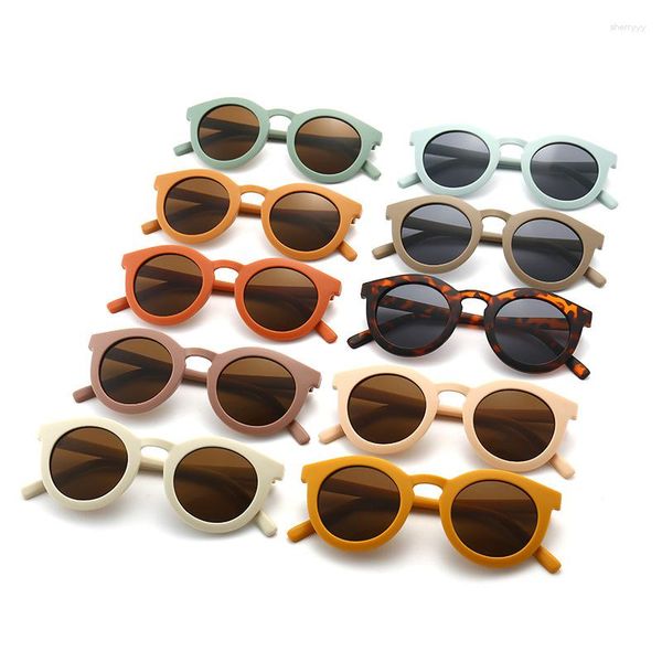 Gafas de sol Retro Vintage redondas para mujer moda tendencia gelatina Color caramelo sombras Uv400 clásico hombres gris té adultos gafas de sol