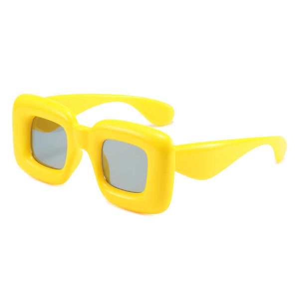 Lunettes de soleil rétro Y2K carré couleur bonbon femmes lunettes de soleil nuances UV400 marque de mode designer hommes rouge jaune unique lunettes de soleil G230225