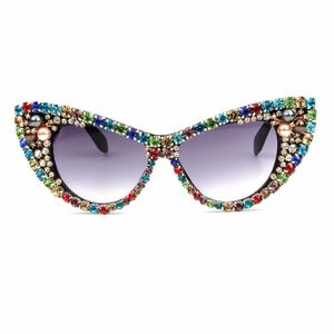 Gafas de sol con diamantes de imitación para mujer, lentes marinos, gafas de sol para mujer, gafas para mujer, hombre, cristal, gato, flor, UV400 NX