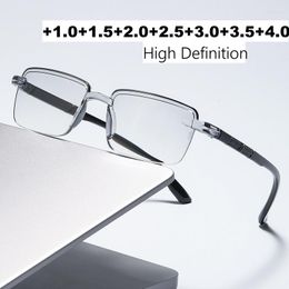 Zonnebrillen Randloze High Definition Leesglazen Ultralight transparante hyperopie brillen Eyewear voor mannen Women mode far ablus -bril