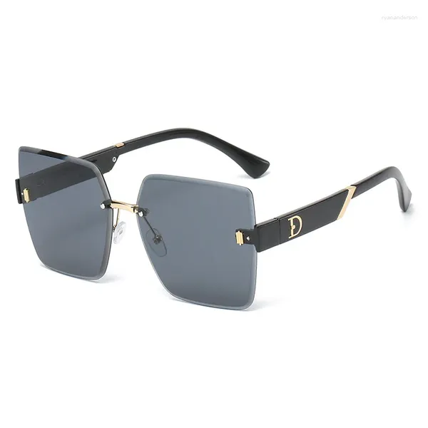 Gafas de sol sin montura en rodajas para hombres y mujeres moda Vintage coche conducción UV400 gafas de sol tendencia clásica señoras gafas masculinas sombras