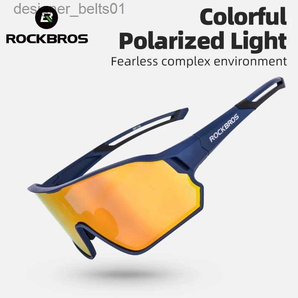 Lunettes de soleil verres à vélo rockbros lentille polarisée verres de vélos à vélo MTB Eyewear anti uv400 Lunettes de soleil sportives Équipements de cyclismel231218