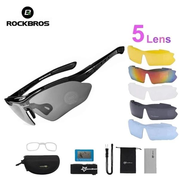 Gafas de sol Rockbros Gafas de ciclismo polarizadas 5 lentes Bicicleta de carretera Gafas de ciclismo Gafas de sol de ciclismo Mtb Bicicleta de montaña Gafas de ciclismo