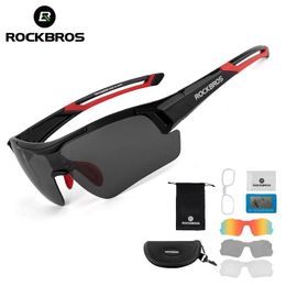 Lunettes de soleil ROCKBROS cyclisme lunettes polarisées vélo photochromiques Sports de plein air lunettes de soleil vtt PC lunettes lunettes 5/3 lentille vélo accessoire