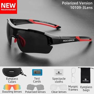 Zonnebrillen rockbros fietsen gepolariseerde glazen mannen sport zonnebrillen road mtb mountain bik fietsen fietsbeveiliging bril bril bril 5 lens