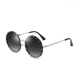 Zonnebril Ronde Diamant Voor Vrouwen Metalen Frame Vrouwelijke Mode Zonnebril Gafas De Sol Para Hombre Y2k 2023