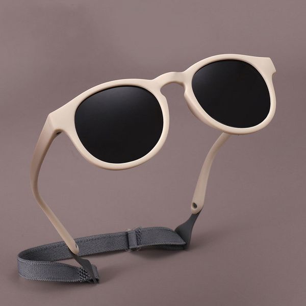 Gafas de sol Redondas para niños pequeños Gafas de sol polarizadas para 0-3 años Gafas de silicona flexibles Marco Bebé Niños Niñas Sombras UV400 Con correa 230530