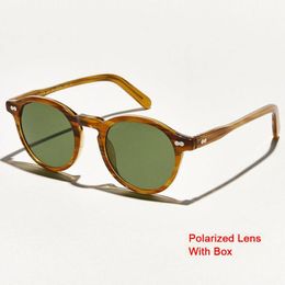 Lunettes de soleil Round Man Lemtosh Sun Glasses Polarisé Lens femme Vintage Acétate Cadre Top QualitySunglasses 267L