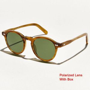 Lunettes de soleil Round Man Lemtosh Sun Glasses Polarisé Lens Femme Vintage Acétate Cadre Top QualitySunglasses 2997