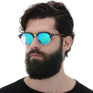 Zonnebrillen Ronde gepolariseerd voor mannen/vrouwen kleine legering frame zomerstijl unisex blauwe cirkel zonnebril UV400 5104msunglasses