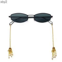 Lunettes de soleil corde ronde avec chaîne lunettes de soleil modernes Star Fashion Street Photo lunettes de soleil 731