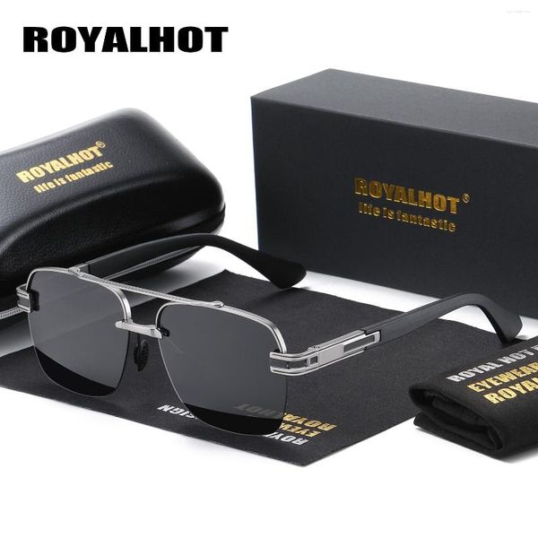 Gafas de sol Royal Unisex Polarized Classic Metal Oval Border Driving Gafas de sol