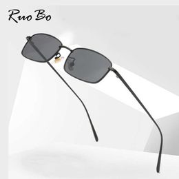 Zonnebrillen ruiobo mode kleurrijke kwiklens zonnebril voor mannen vrouwen klein metalen brillen frame buitenste zonnebril UV400 gafas de sol p230406