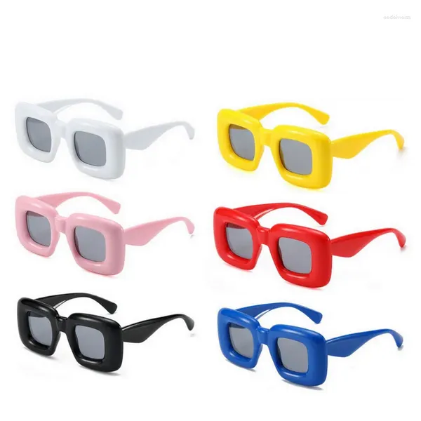 Lunettes de soleil S Gonflables Funny Square Street 2024 Lunettes de mode Nouveauté Cadeau Accessoires de concert