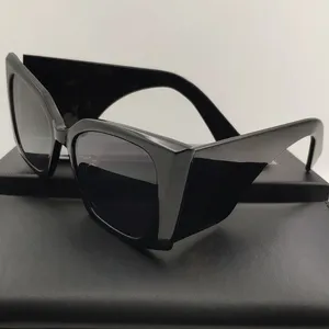 Lunettes de soleil Vente grand cadre acétate de mode noir Designer Vintage Fancy Square grande pour femmes verres de soleil UV400