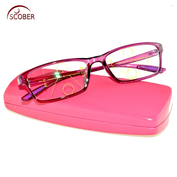 Lunettes de soleil SCOBER Progressive Multifocal Reading Glasses Purple Square TR90 Ultralight Super Strong Voir de près et de loin TOP 0 AJOUTER 1 à 4