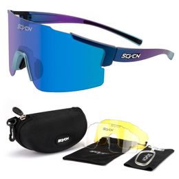 Lunettes de soleil SCVCN VTT lunettes de cyclisme hommes femmes Sports de plein air course lunettes de soleil ski lunettes de vélo lentille photochromique lunettes de vélo