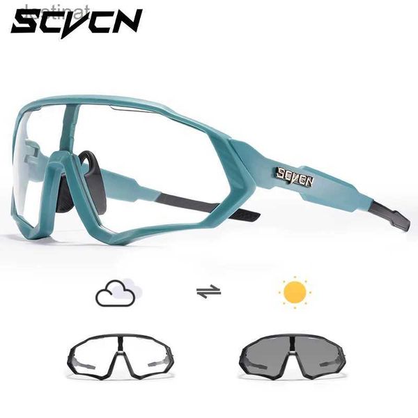 Lunettes de soleil SCVCN L les verres à cyclisme photochromiques COOD LOCLASS SUMBRES SOIRES LOCYSEUR MOUTNAL CYCL CYCL GOGGLES UV400 MTB ROAD Men Drivingl231219