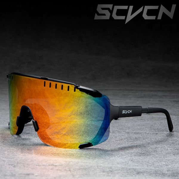 Lunettes de soleil SCVCN Lunettes de soleil photochromiques pour hommes Lunettes de cyclisme VTT Vélo de route Lunettes Pock Cycle Lunettes UV400 VTT Vélo P230406