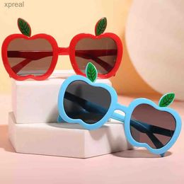 Zonnebrillen lijken cartoon 2-10 jaar kinderfeestje zonnebril zomer schattige appelvormige appelvormige uv400 meisje donkere bril jongen kinderen cadeau wx