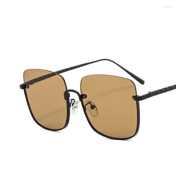 Lunettes de soleil semi-montées classiques carrées hommes femmes surdimensionnées vintage rétro Gyeglasses 2023 conduite lunettes de soleil lunettes de soleil ombre
