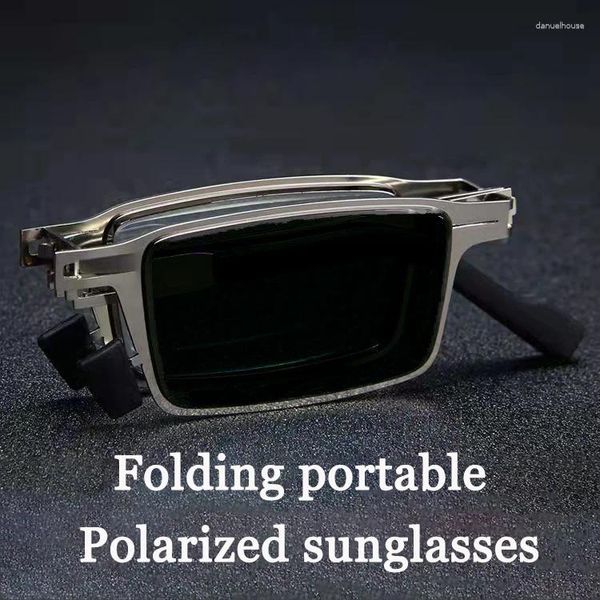 Gafas de sol Caja plegable Polarizado portátil para hombres Pequeñas mniaturas Protección UV Gafas de alta calidad